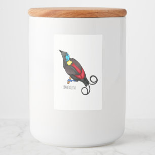 Wilson's bird-of-paradise bird cartoon  food label