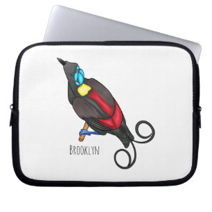 Wilson's bird-of-paradise bird cartoon  laptop sleeve