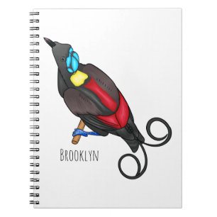 Wilson's bird-of-paradise bird cartoon notebook