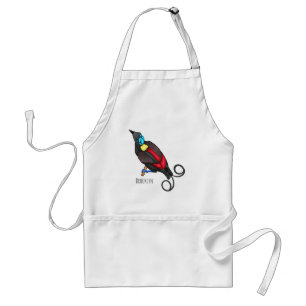 Wilson's bird-of-paradise bird cartoon standard apron