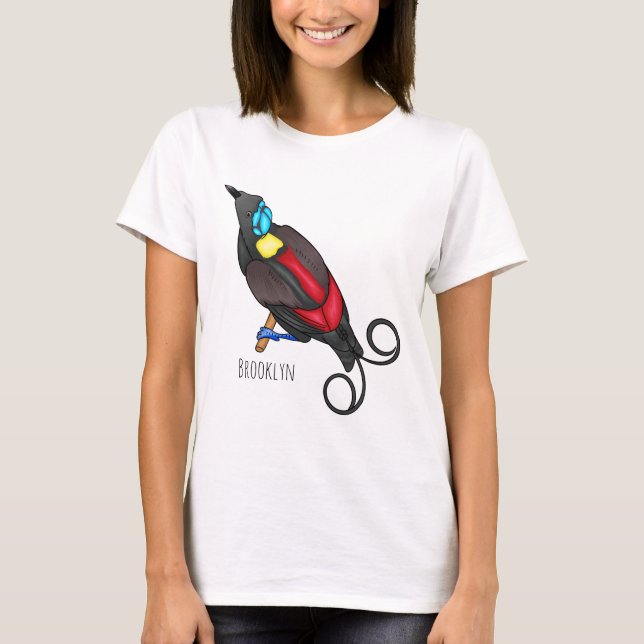 Wilson's bird-of-paradise bird cartoon  T-Shirt (Front)