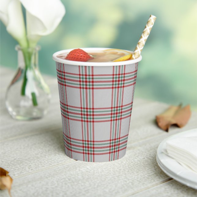 Wilsons Blanket Clan Scottish Plaid Pattern Paper Cups (Insitu)