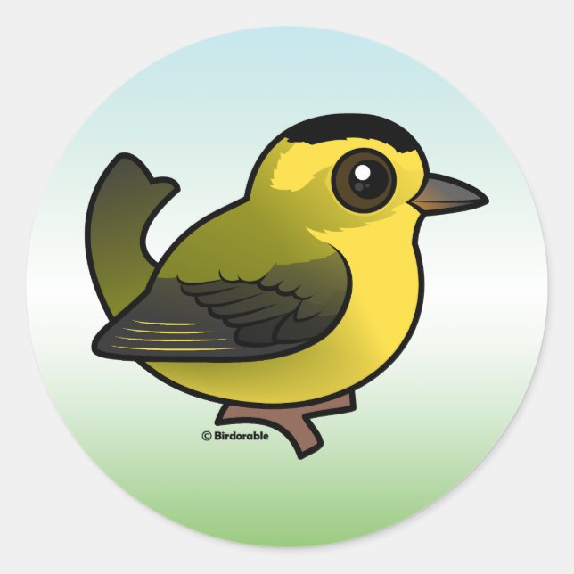 Wilson's Warbler Classic Round Sticker (Front)
