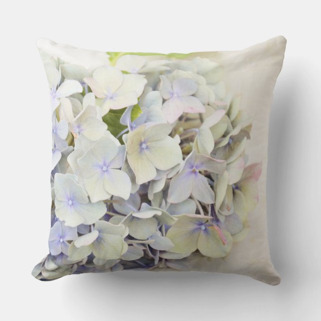 Wilt Blue Hydrangea Flower Throw pillow (Front)