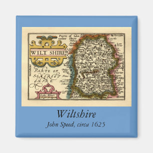 Wiltshire County England Old Antiquarian Atlas Map Magnet