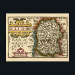 Wiltshire County England Old Antiquarian Atlas Map Postcard<br><div class="desc">See all John Speed's County Atlas Maps here: https://www.zazzle.com/store/zephyrusbooks/products?cg=196736006967760850 - - Old county map from an antiquarian John Speed atlas of English counties, published in 1625. Very high resolution image suitable for large or small copies. This is a reproduction and may have been digitally enhanced to brighten contrast, repair flaws,...</div>