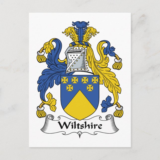 Wiltshire Family Crest Postcard (Front)