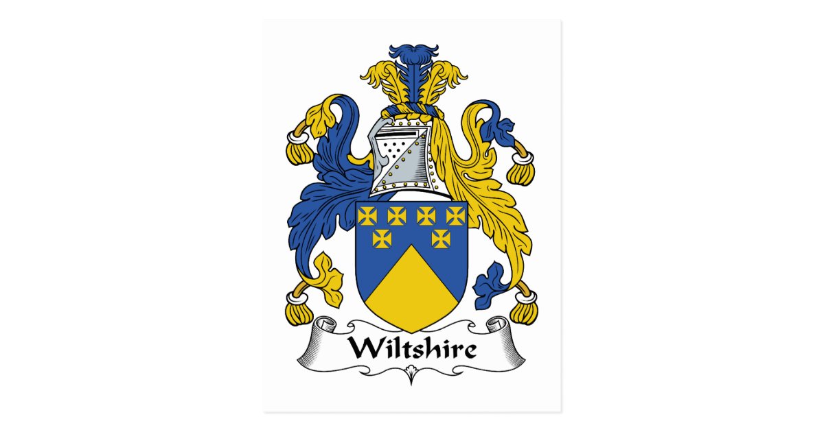 Wiltshire Family Crest Postcard Zazzle.co.uk