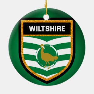Wiltshire Flag Ceramic Tree Decoration