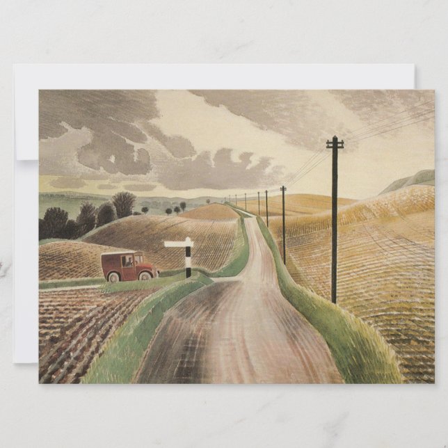 Wiltshire Landscape (by Eric Ravilious) Card (Front)