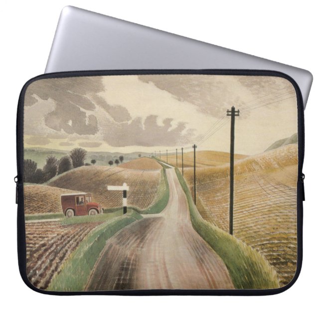 Wiltshire Landscape (by Eric Ravilious) Laptop Sleeve (Front)