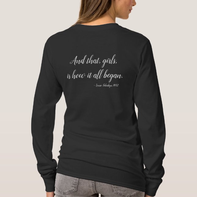 WIMA logo Women's Black Long Sleeve Tee (Back)