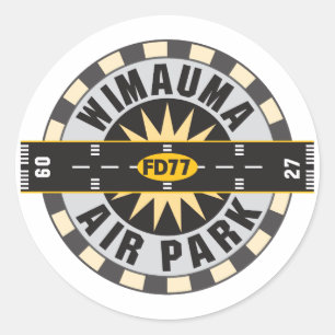 Wimauma Air Park, FL FD77 Airport Classic Round Sticker