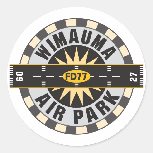 Wimauma Air Park, FL FD77 Airport Classic Round Sticker (Front)