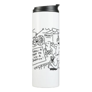 Win a Goldfish Fairground Darts Competition Funny Thermal Tumbler