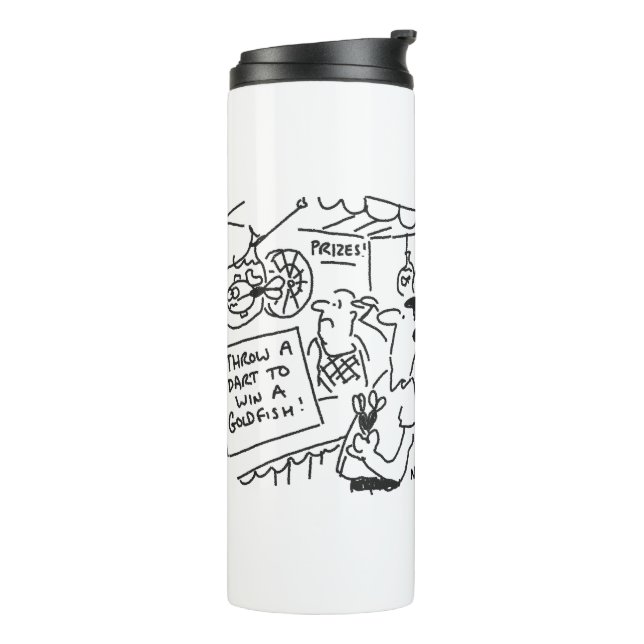 Win a Goldfish Fairground Darts Competition Funny Thermal Tumbler (Rotated Left)