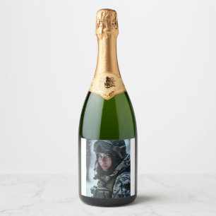 Win bottal sparkling wine label