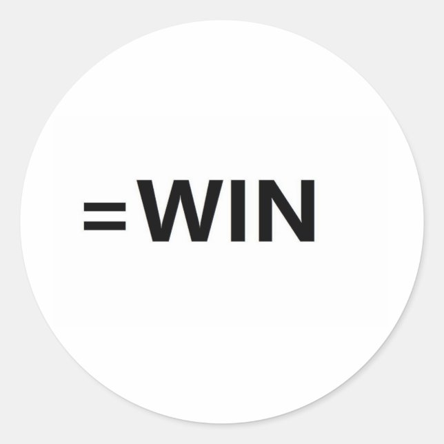 =win classic round sticker (Front)