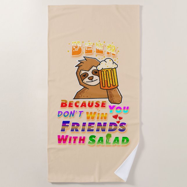 Win Friends With Beer Beach Towel (Front)