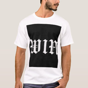 WIN Gothic Calligraphy T-Shirt Dark Aesthetic Mo