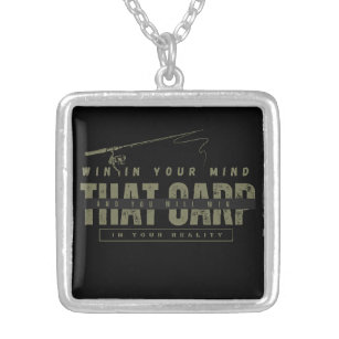 Win in your   Fishing motivation   Carp fishing Silver Plated Necklace