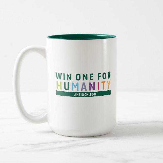 Win One For Humanity Mug | Antioch University (Left)