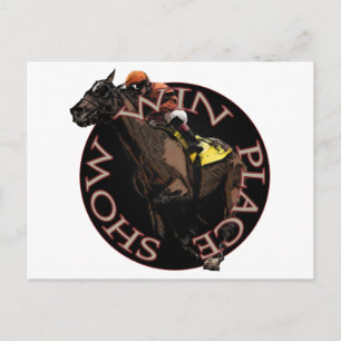 Win, Place, Show - Horse Racing Gear Postcard