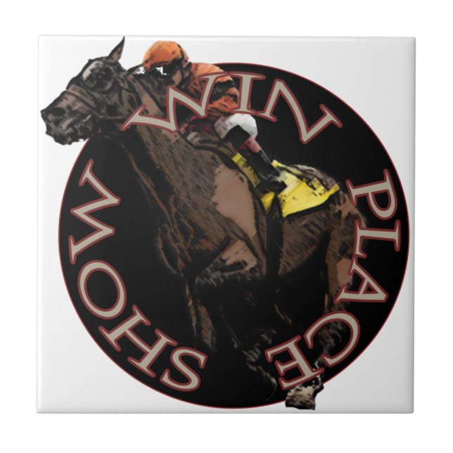 Win, Place, Show - Horse Racing Gear Tile (Front)