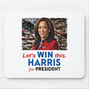Win This Harris For President Kamala Harris 2024 V Mouse Mat
