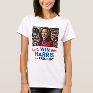 Win This Harris For President Kamala Harris 2024 V T-Shirt