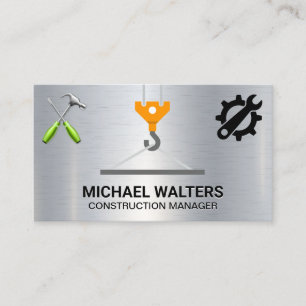 Winch Crane Construction   Building Tools Business Card