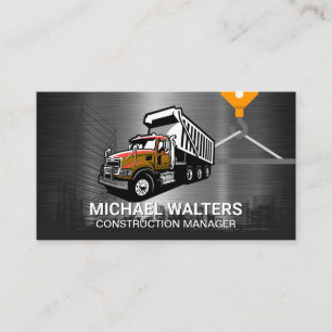 Winch Crane Construction   Construction Truck Business Card