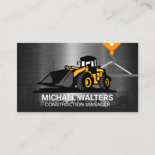 Winch Crane Construction   Construction Vehicle Business Card
