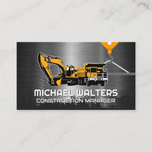 Winch Crane Construction   Construction Vehicles Business Card