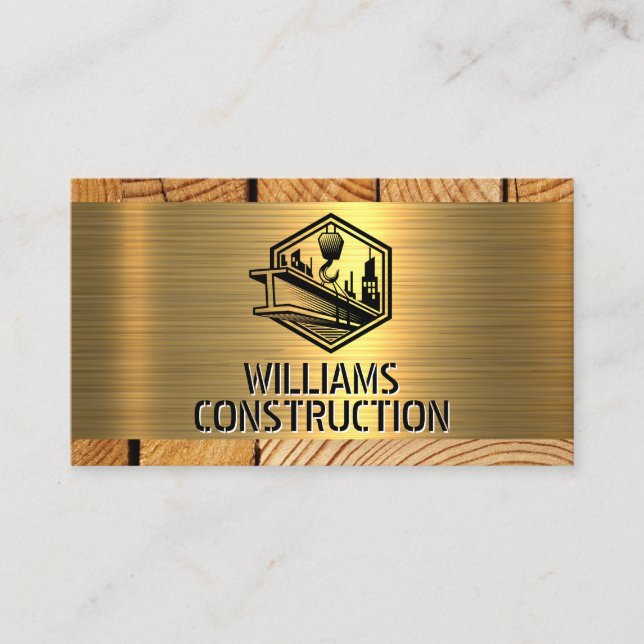 Winch Crane Holding Beam Business Card (Front)