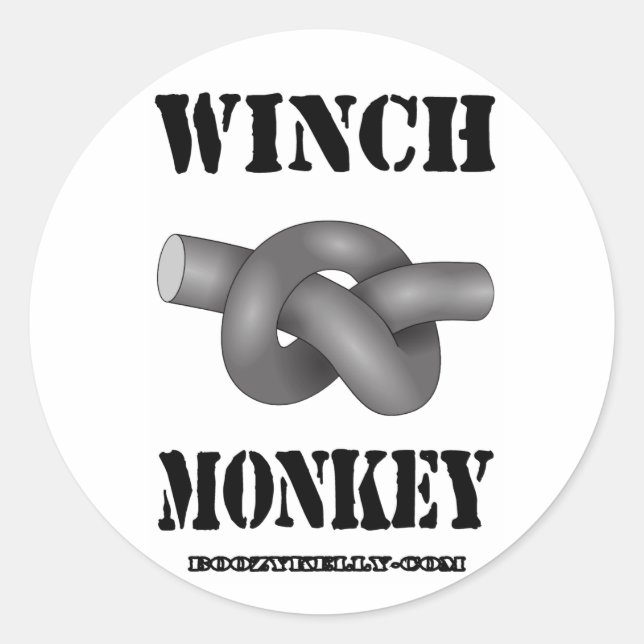 Winch Monkey,Sticker,Slickline,Oil,Gas,Gift Classic Round Sticker (Front)