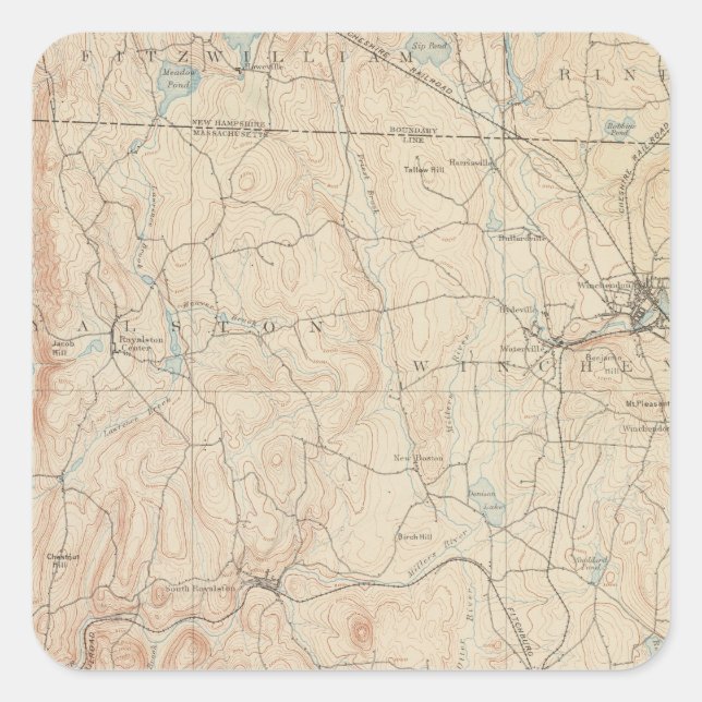 Winchendon, Massachusetts Square Sticker (Front)