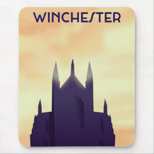 Winchester Cathedral travel poster poster print Mouse Mat