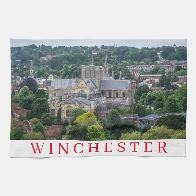 Winchester Cathedral view tea towel (Horizontal)