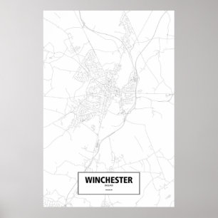 Winchester, England (black on white) Poster