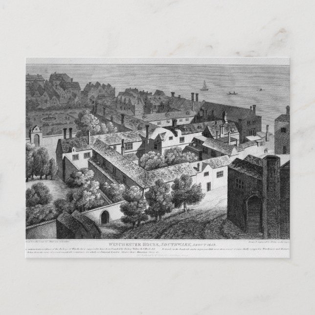 Winchester House, Southwark in about 1649 Postcard (Front)