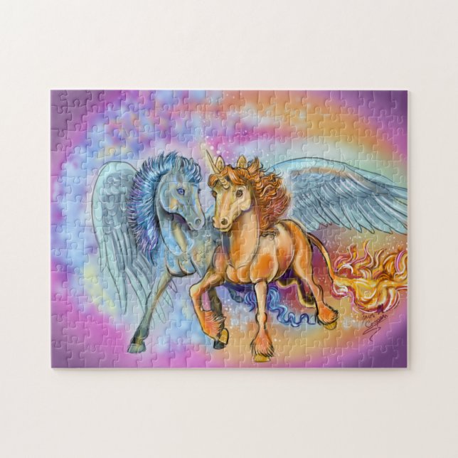 Wind and Flame unicorn pegasus~puzzle Jigsaw Puzzle (Horizontal)