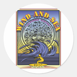 WIND AND SEA CALIFORNIA SURFING CLASSIC ROUND STICKER