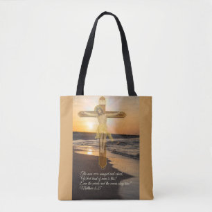 Wind And Waves Obey Him Tote Bag
