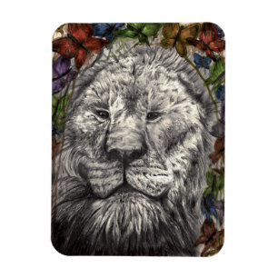 Wind Beneath My Wings African Lion Wildlife Art Magnet