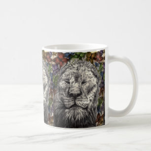 Wind Beneath My Wings Lion Butterflies Animal Art Coffee Mug