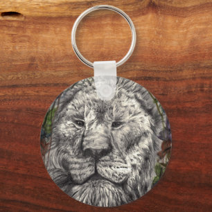 Wind Beneath My Wings Lion Butterflies Animal Art Key Ring