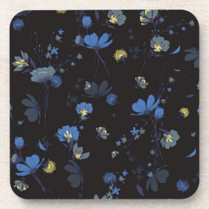 Wind Blown Floral Pattern Coaster