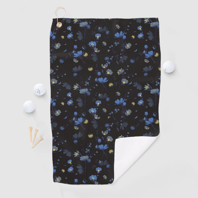 Wind Blown Floral Pattern Golf Towel (InSitu)