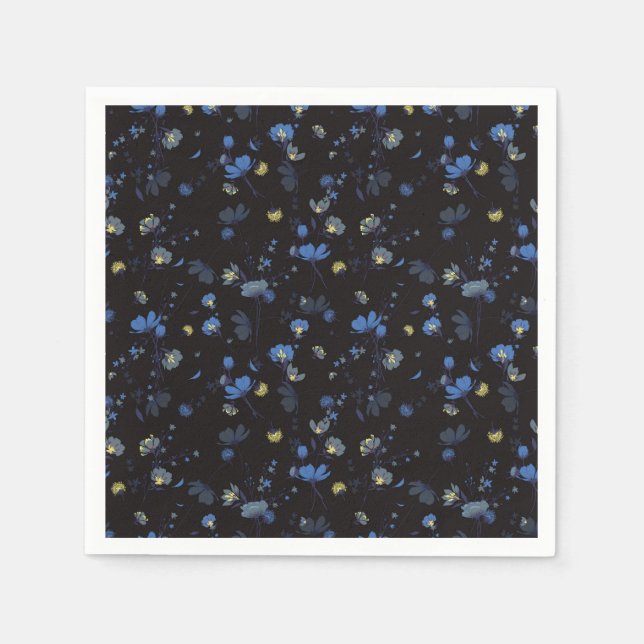 Wind Blown Floral Pattern Napkin (Front)